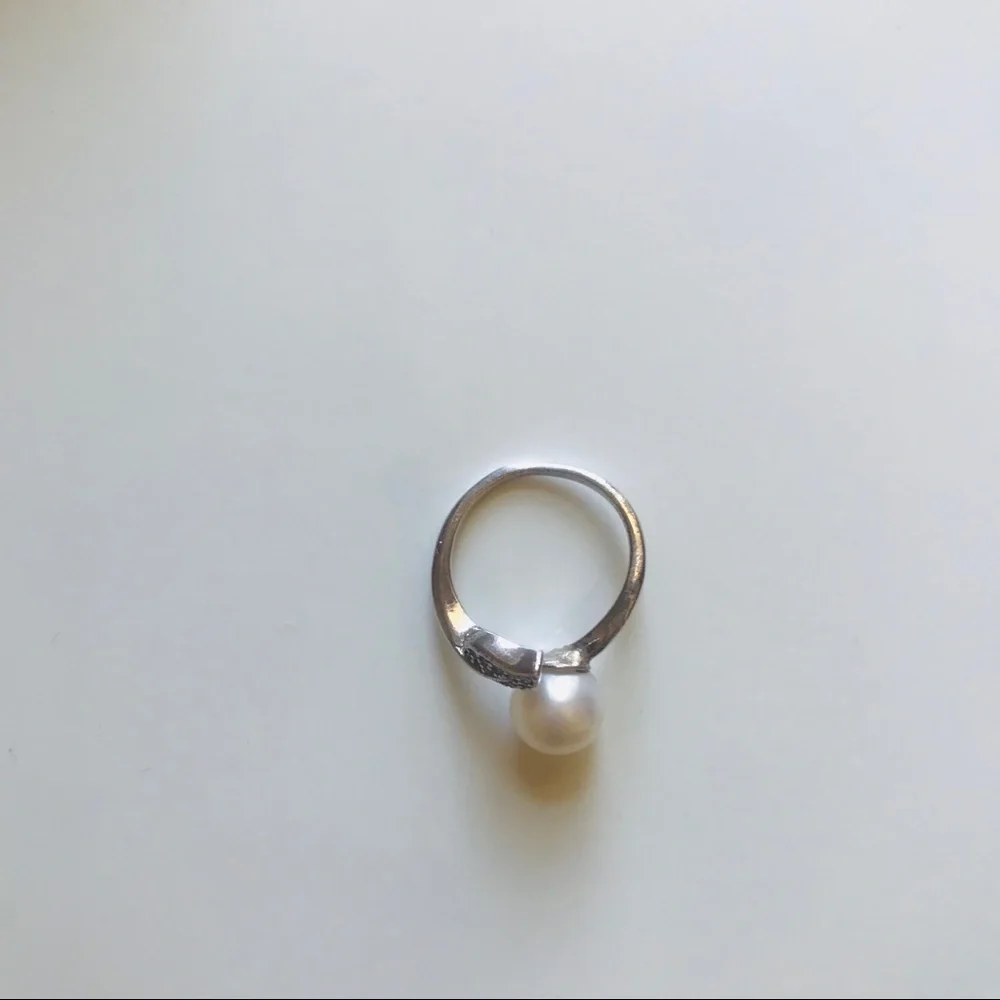🪙 NIB Adjustable‎ AUTHENTIC THAI PEARL & Silver Leaf Ring